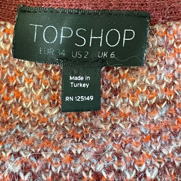 Topshop Angora Blend Boyfriend Cardigan Relaxed Open Front Sweater Small - Picture 13 of 16